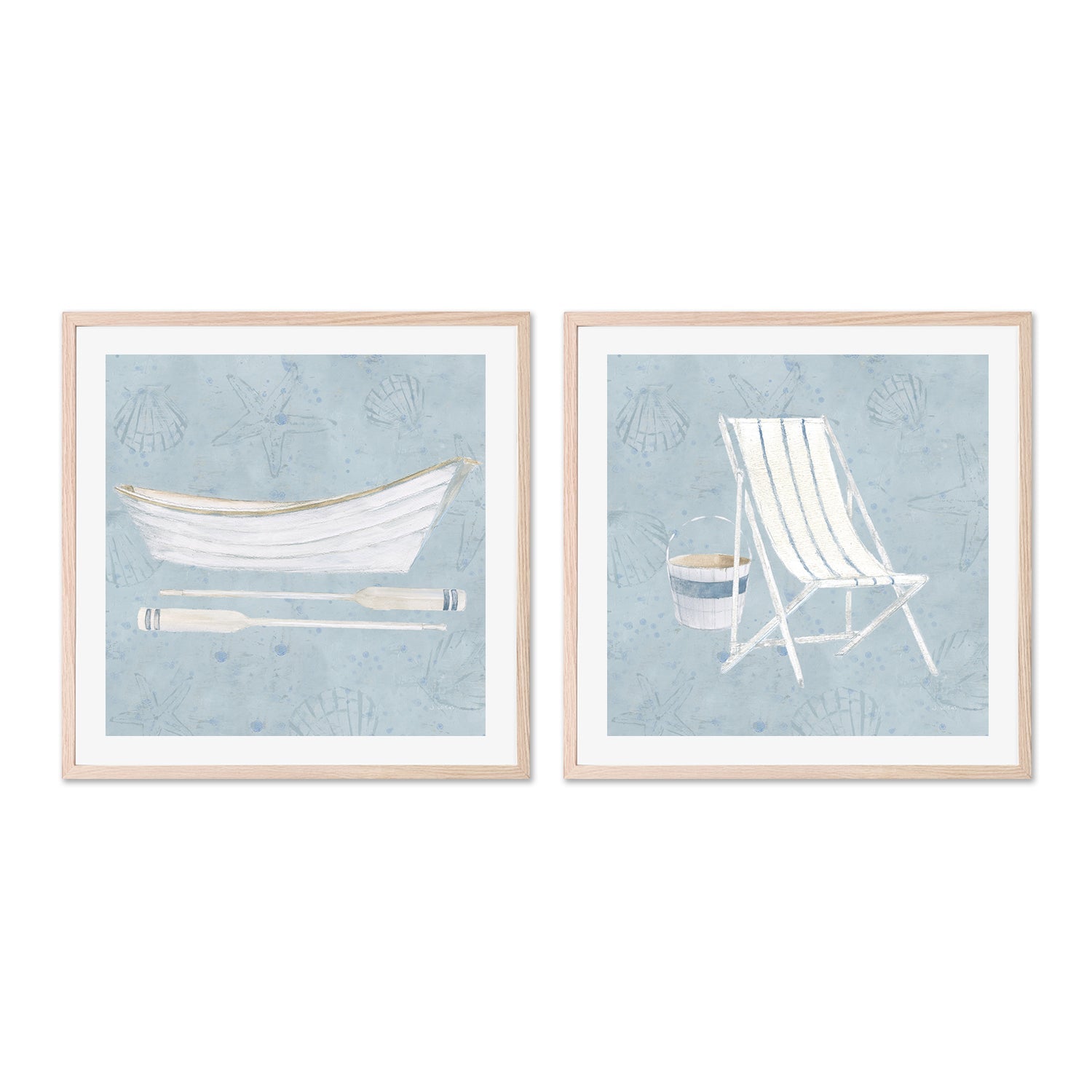 wall-art-print-canvas-poster-framed-Serene Seaside, Set of 2-by-James Wiens-Gioia Wall Art