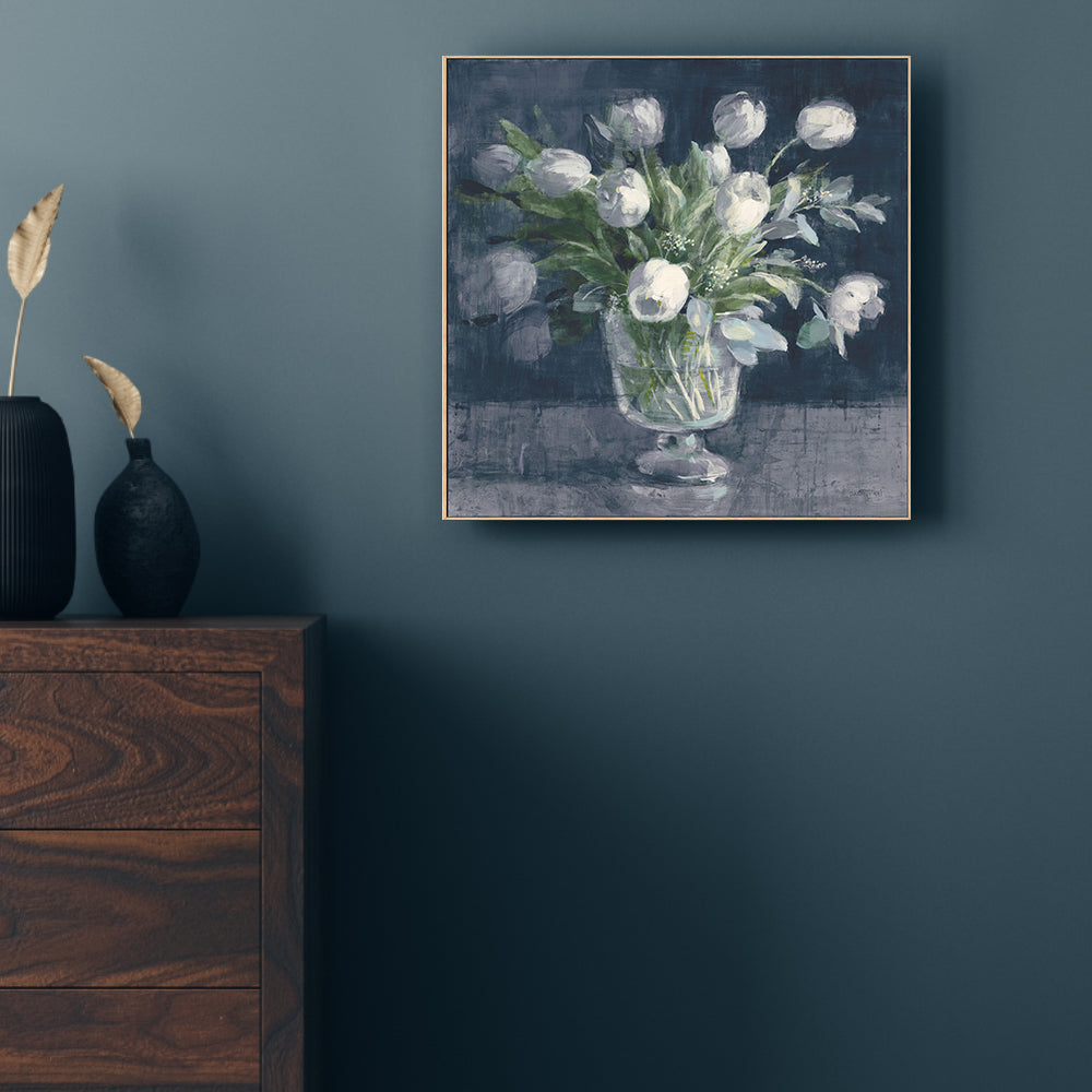 wall-art-print-canvas-poster-framed-Serene Tulips Navy , By Danhui Nai-GIOIA-WALL-ART