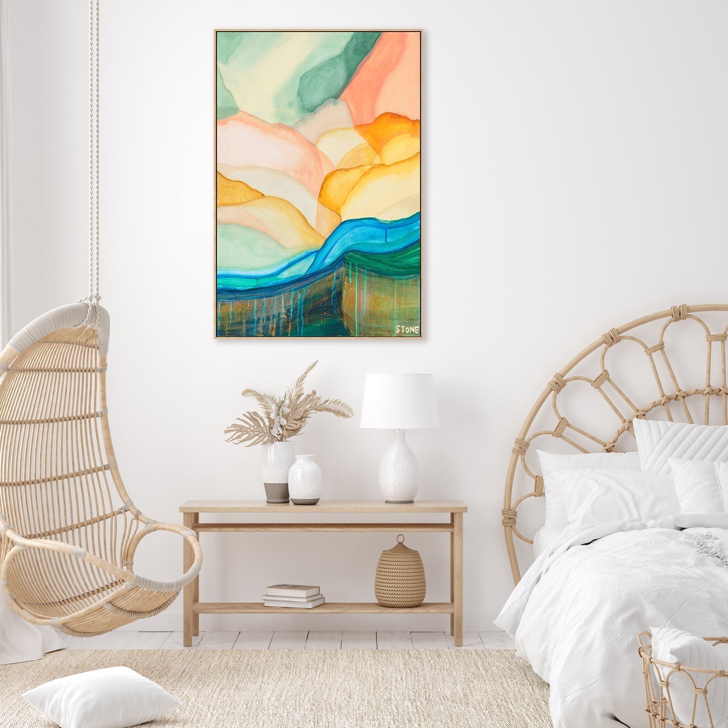 wall-art-print-canvas-poster-framed-Serenity Hills , By Belinda Stone-GIOIA-WALL-ART