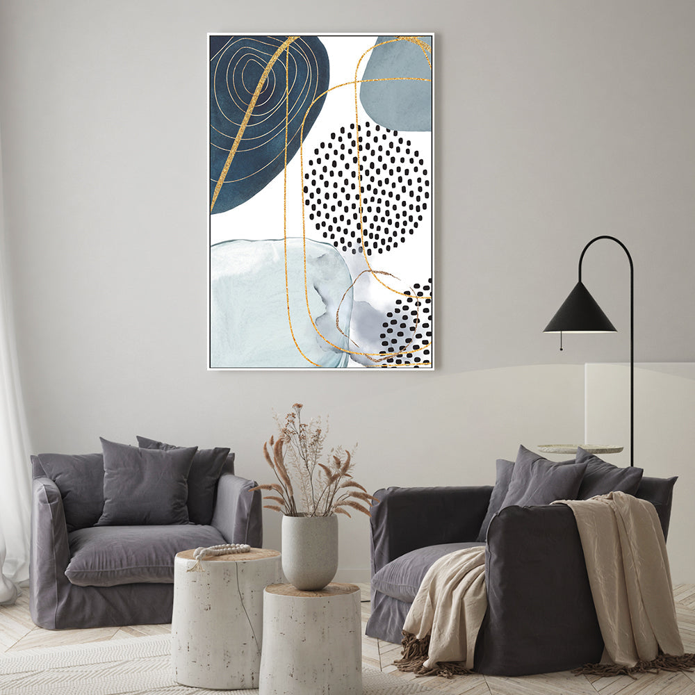 wall-art-print-canvas-poster-framed-Shapely Blue, Style A , By Sally Ann Moss-GIOIA-WALL-ART