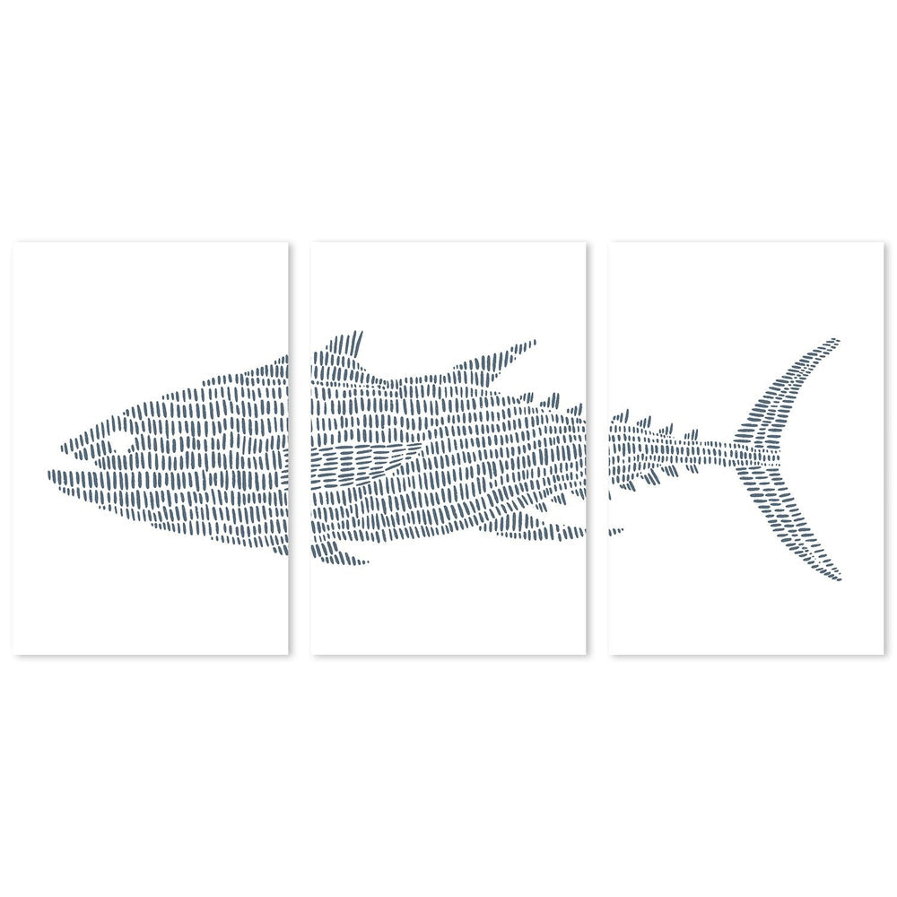 wall-art-print-canvas-poster-framed-Shark, Set Of 3-by-Emily Wood-Gioia Wall Art