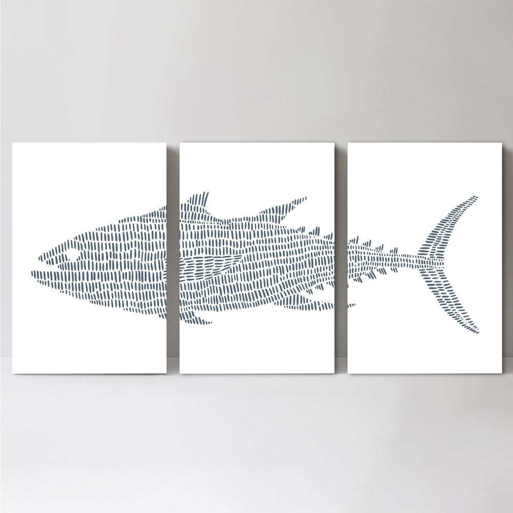 wall-art-print-canvas-poster-framed-Shark, Set Of 3-by-Emily Wood-Gioia Wall Art