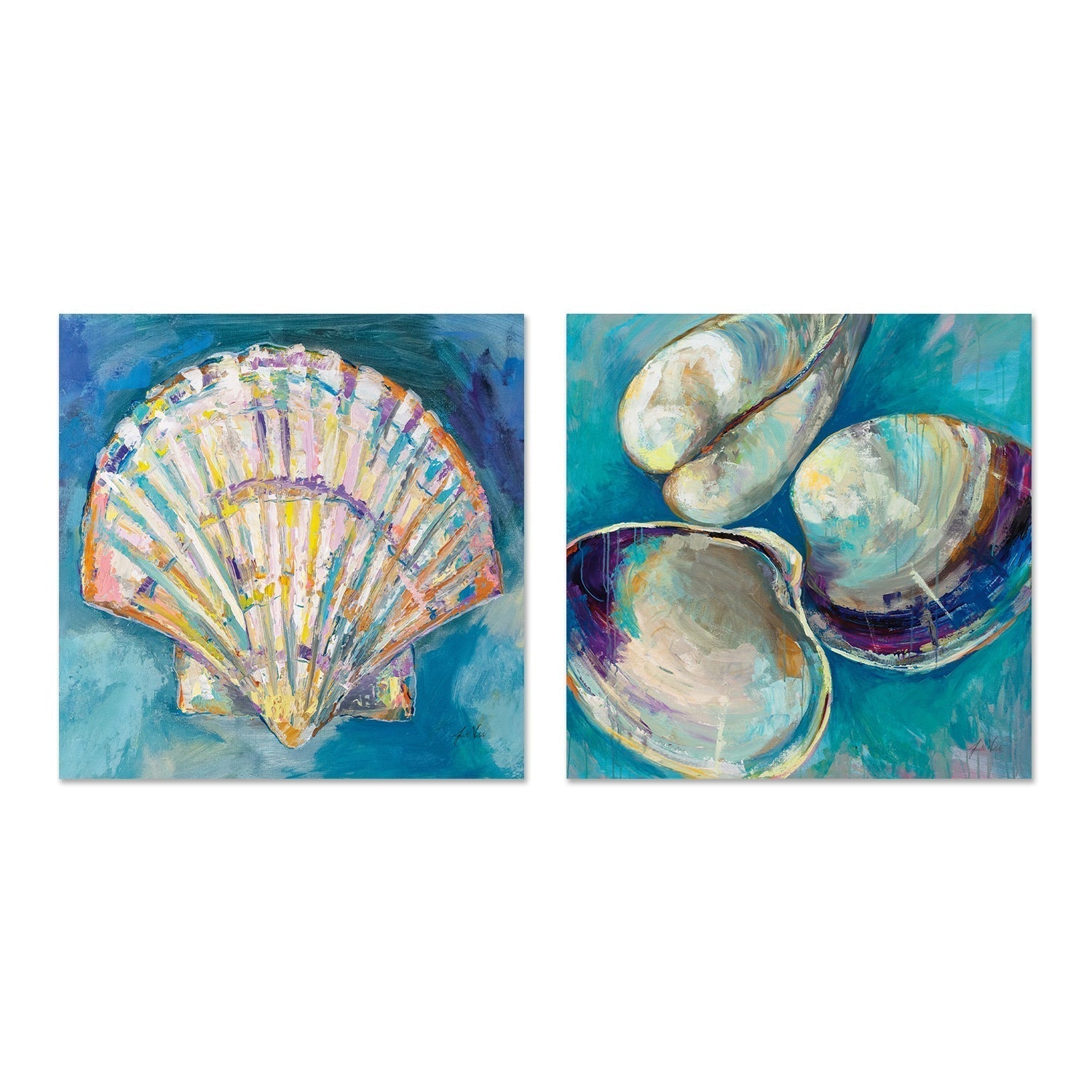 wall-art-print-canvas-poster-framed-Shells, Set of 2-by-Jeanette Vertentes-Gioia Wall Art