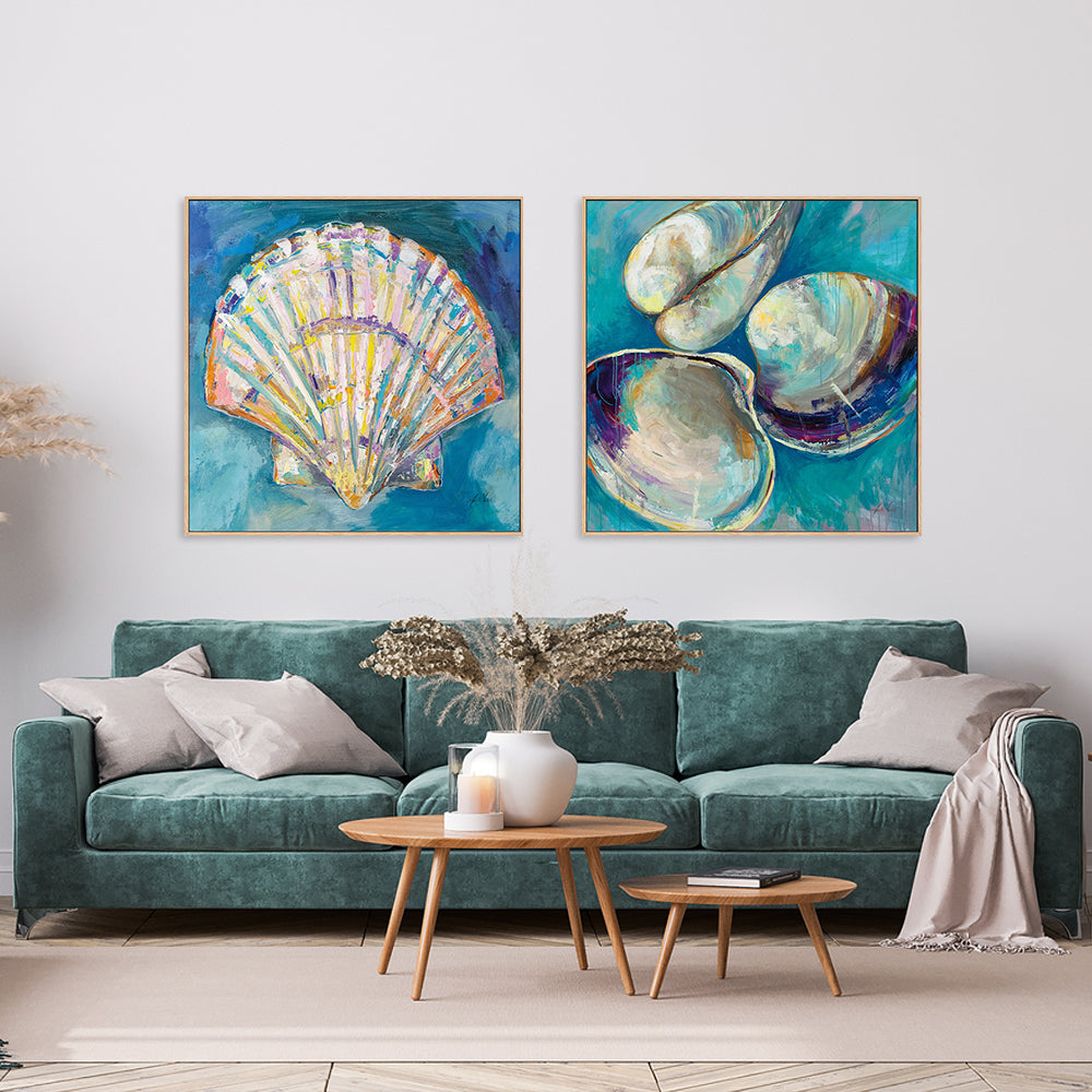 wall-art-print-canvas-poster-framed-Shells, Set of 2-by-Jeanette Vertentes-Gioia Wall Art