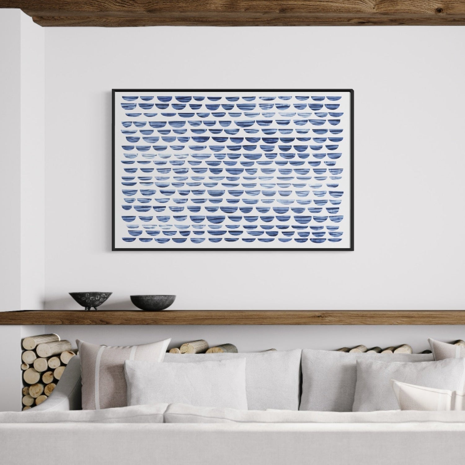 wall-art-print-canvas-poster-framed-Shibori Waves-by-Dear Musketeer Studio-Gioia Wall Art