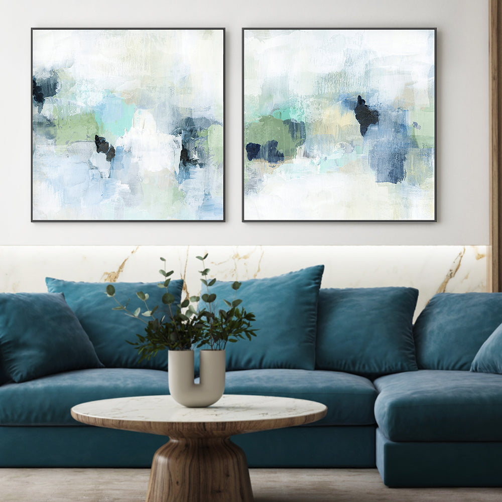 wall-art-print-canvas-poster-framed-Shifting, Style A & B, Set of 2 , By Nina Blue-2