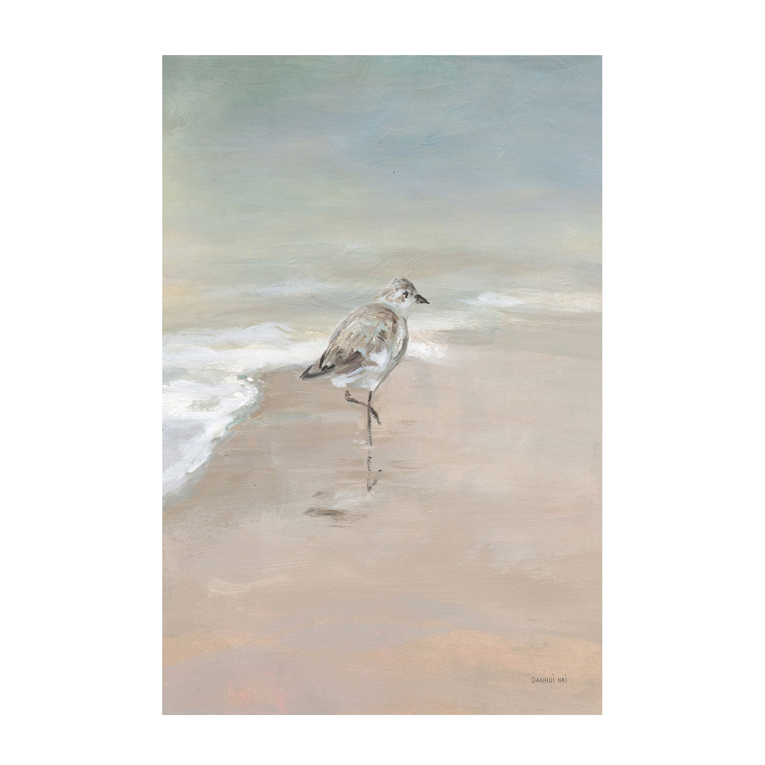 Shorebird On The Sand, Style A , By Danhui Nai