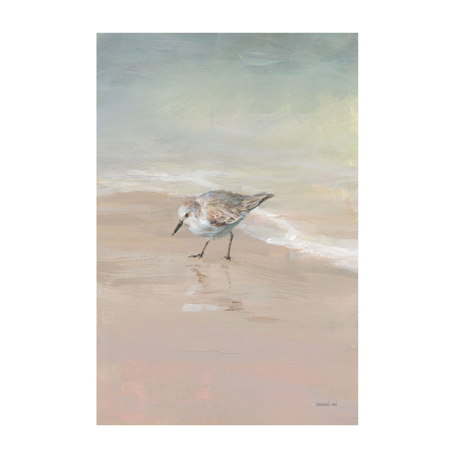 Shorebird On The Sand, Style B , By Danhui Nai