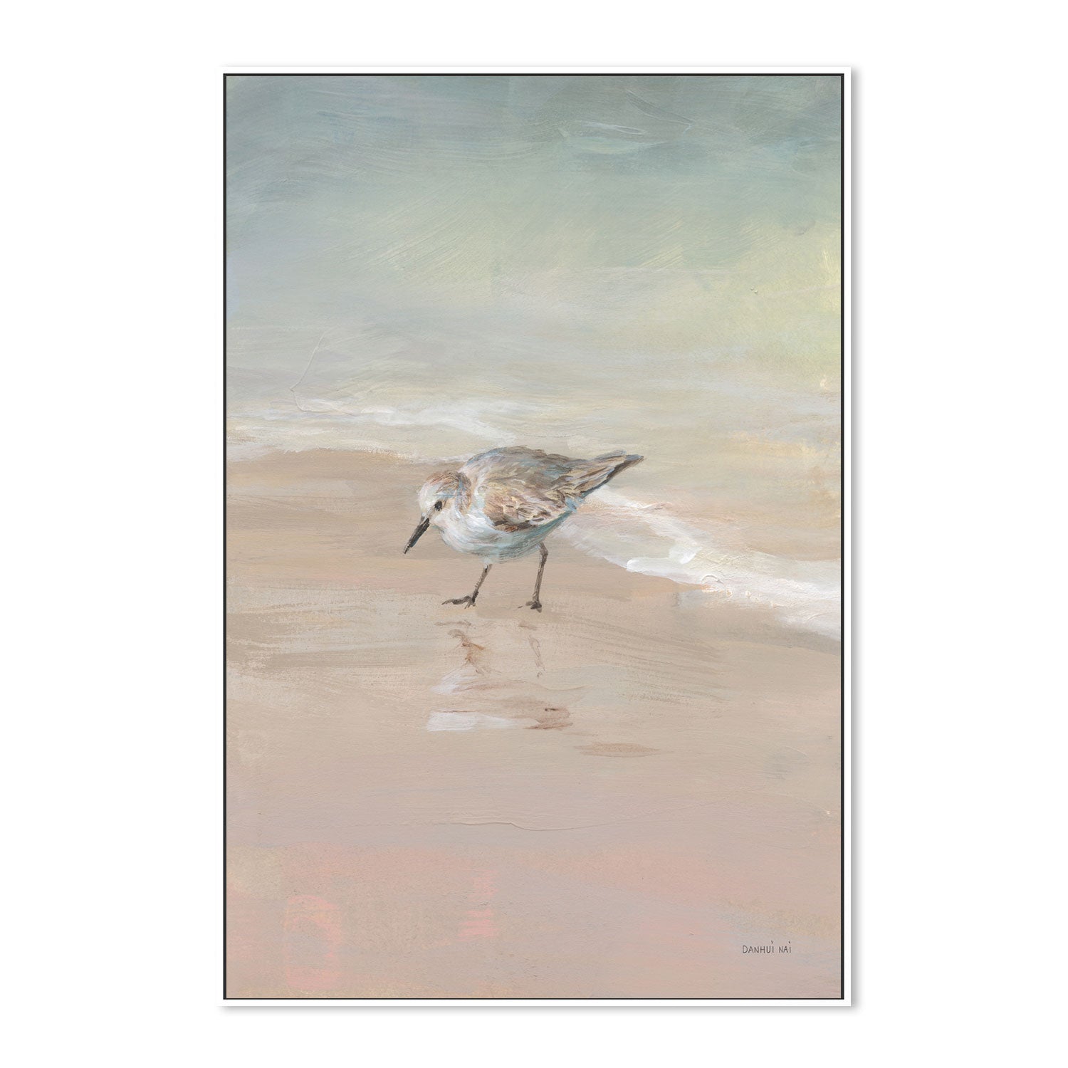 wall-art-print-canvas-poster-framed-Shorebird On The Sand, Style B , By Danhui Nai-GIOIA-WALL-ART