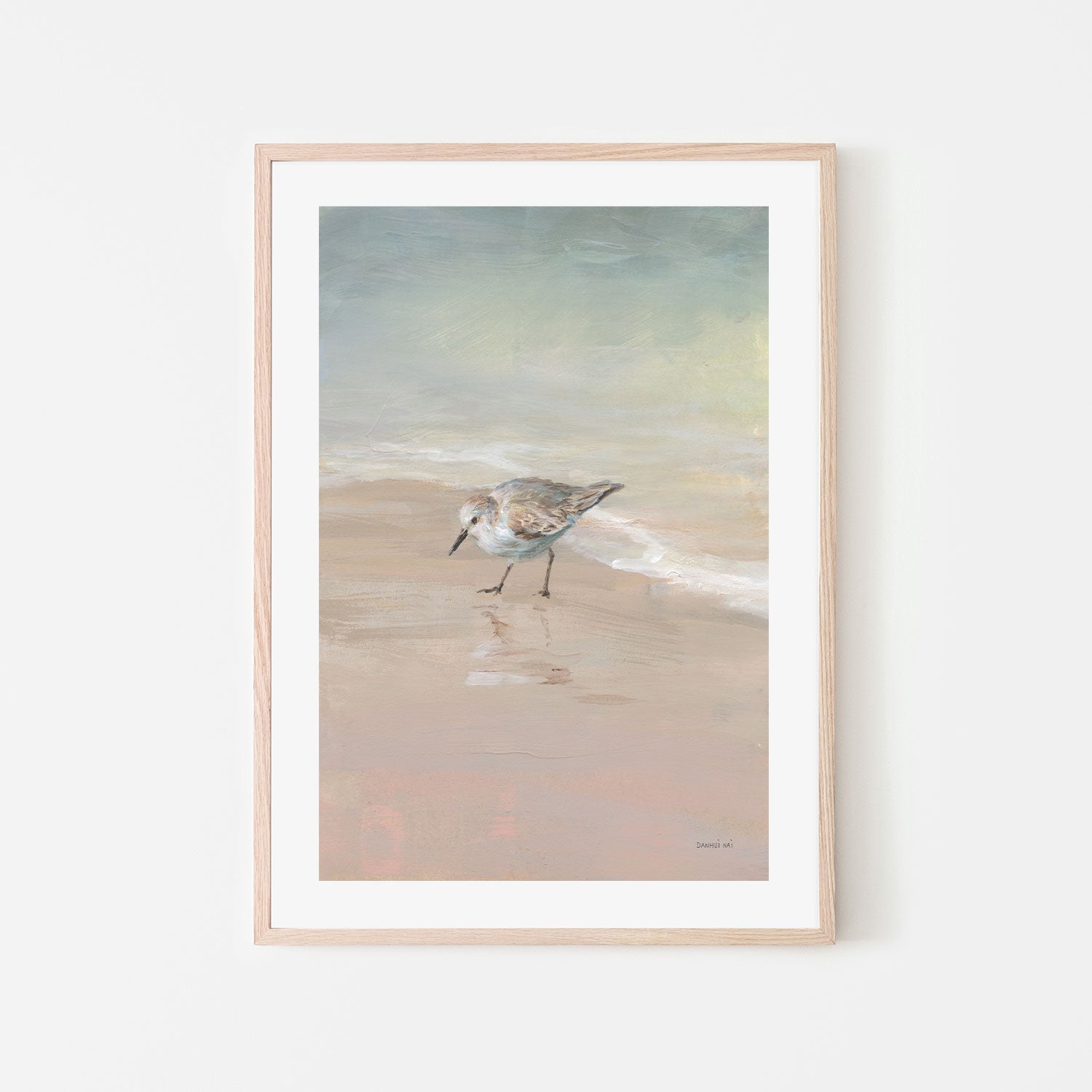 wall-art-print-canvas-poster-framed-Shorebird On The Sand, Style B , By Danhui Nai-GIOIA-WALL-ART