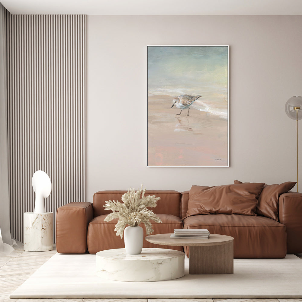 wall-art-print-canvas-poster-framed-Shorebird On The Sand, Style B , By Danhui Nai-GIOIA-WALL-ART