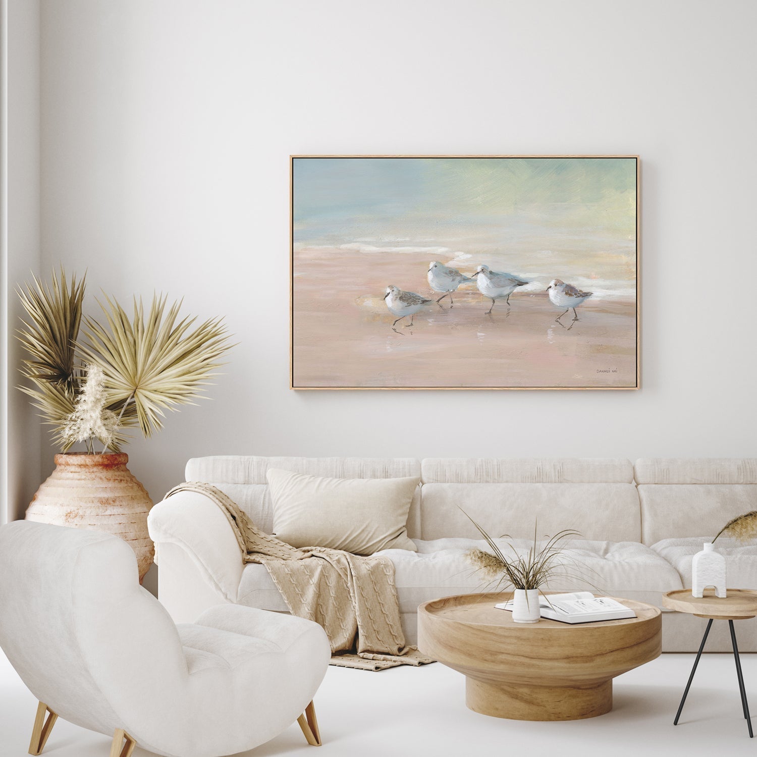 wall-art-print-canvas-poster-framed-Shorebirds On The Sand , By Danhui Nai-GIOIA-WALL-ART