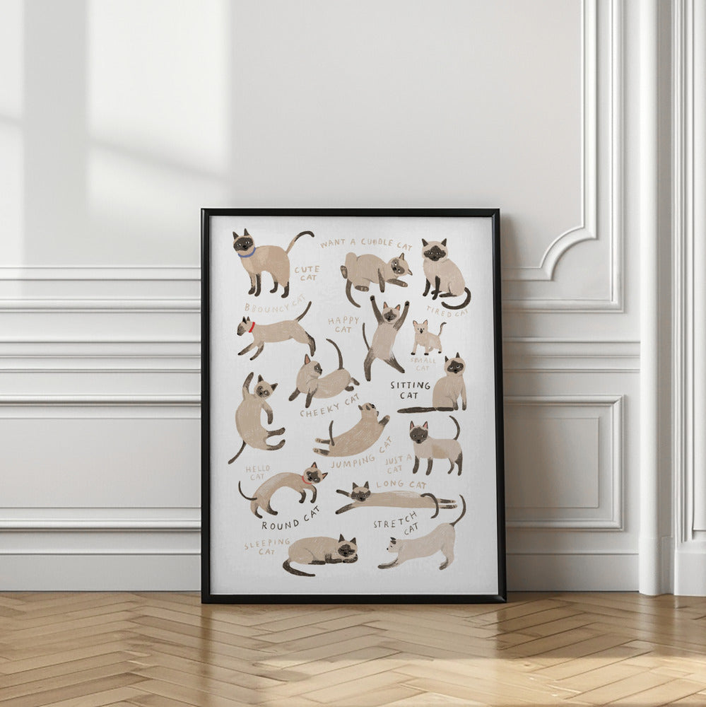 wall-art-print-canvas-poster-framed-Siamese Cat Print , By Hanna Melin-2