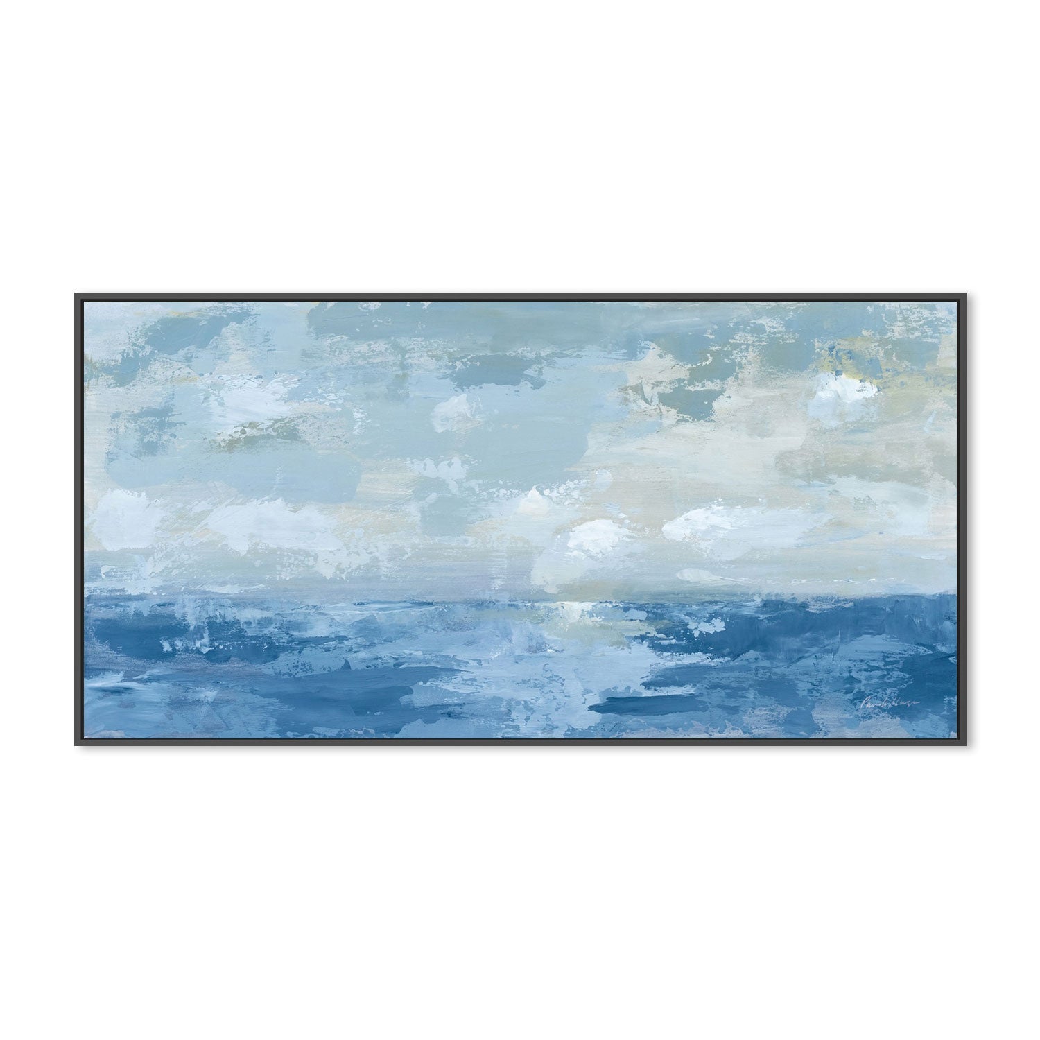 wall-art-print-canvas-poster-framed-Silver Blue Sea-by-Pamela Munger-Gioia Wall Art