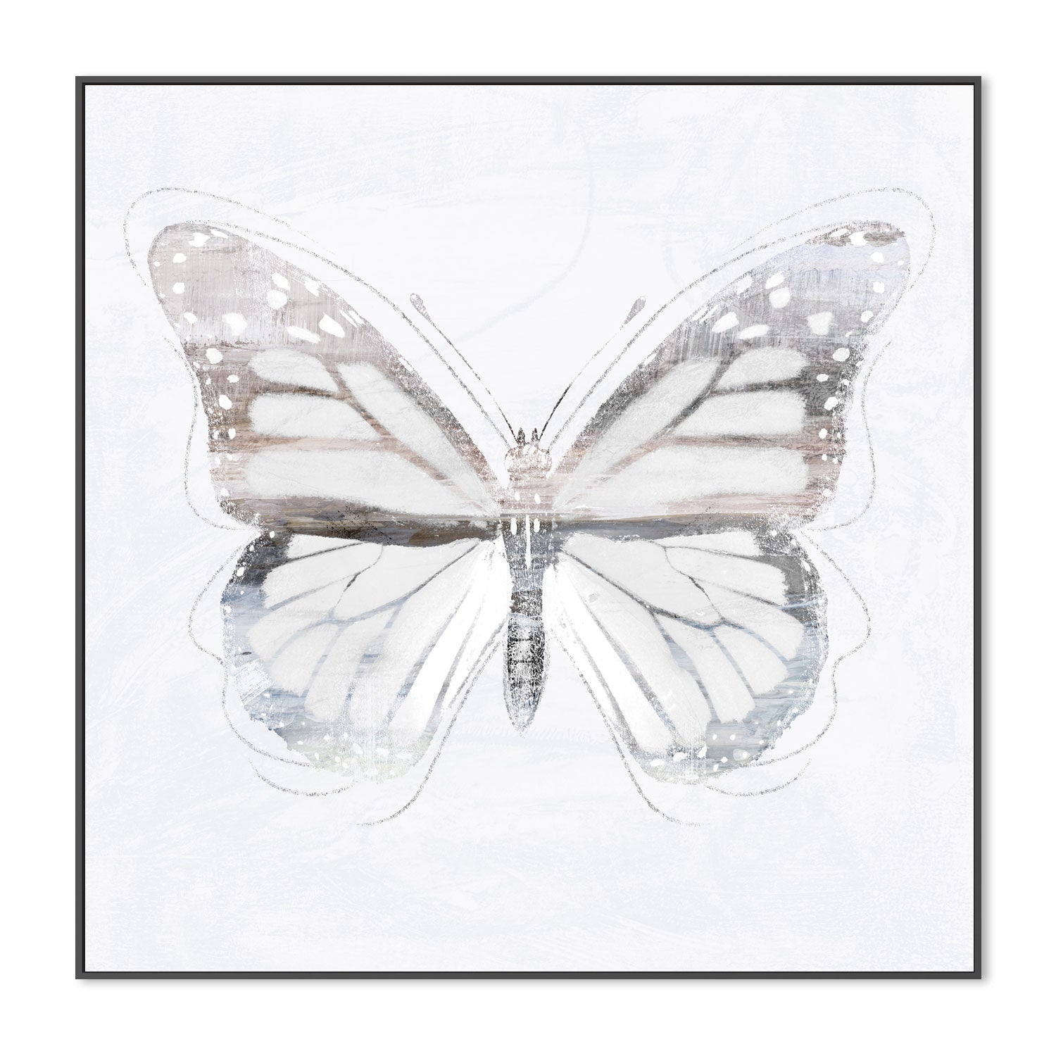 wall-art-print-canvas-poster-framed-Silver Butterfly, Style B , By Nina Blue-3