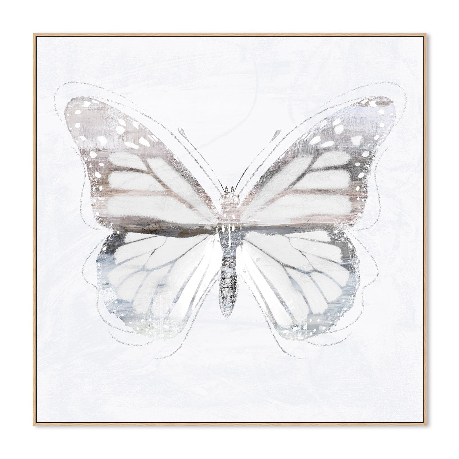 wall-art-print-canvas-poster-framed-Silver Butterfly, Style B , By Nina Blue-4