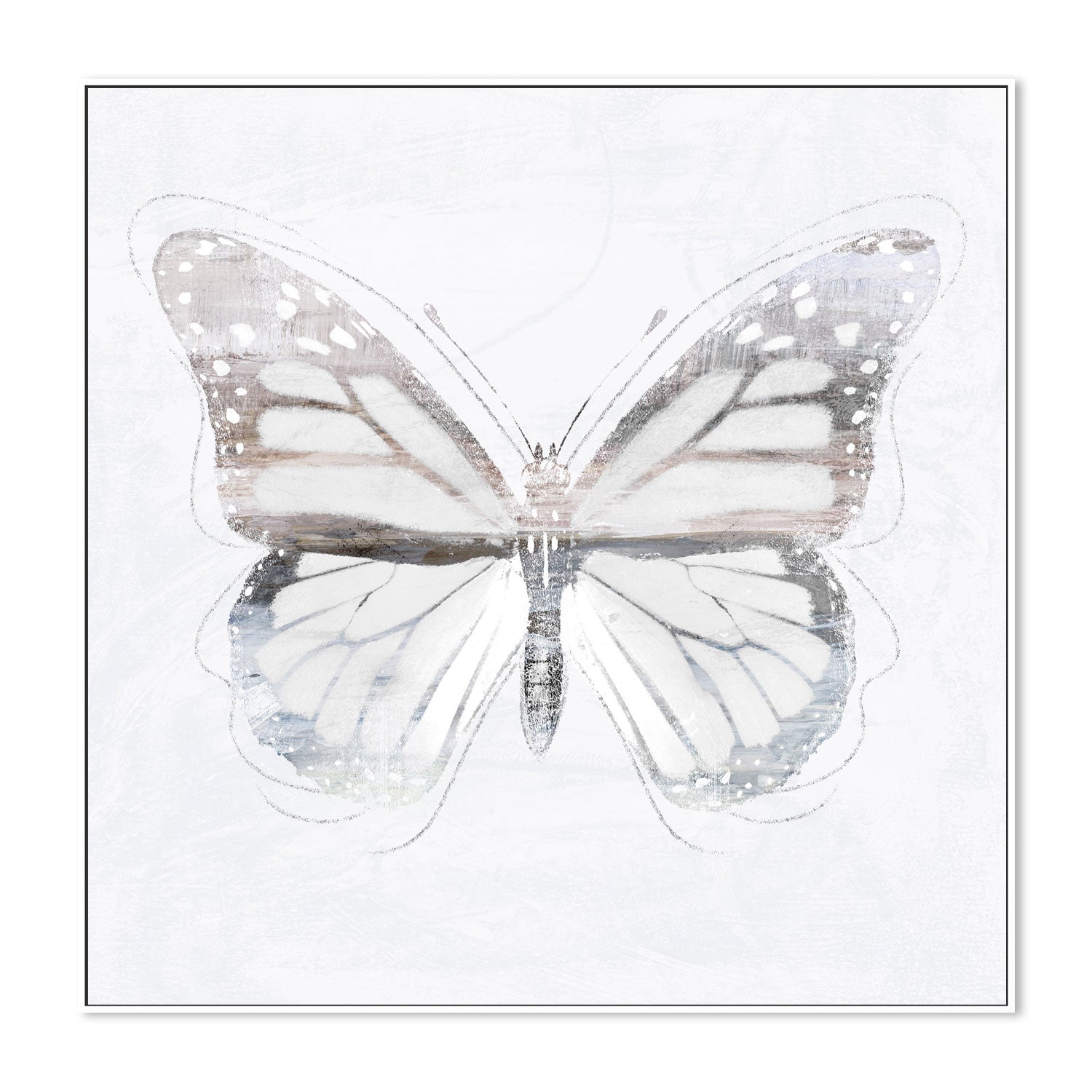 wall-art-print-canvas-poster-framed-Silver Butterfly, Style B , By Nina Blue-5