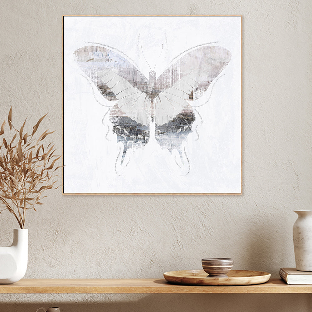 wall-art-print-canvas-poster-framed-Silver Butterfly, Style C , By Nina Blue-2