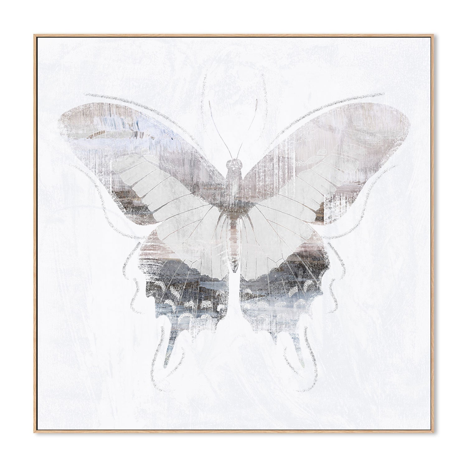 wall-art-print-canvas-poster-framed-Silver Butterfly, Style C , By Nina Blue-4