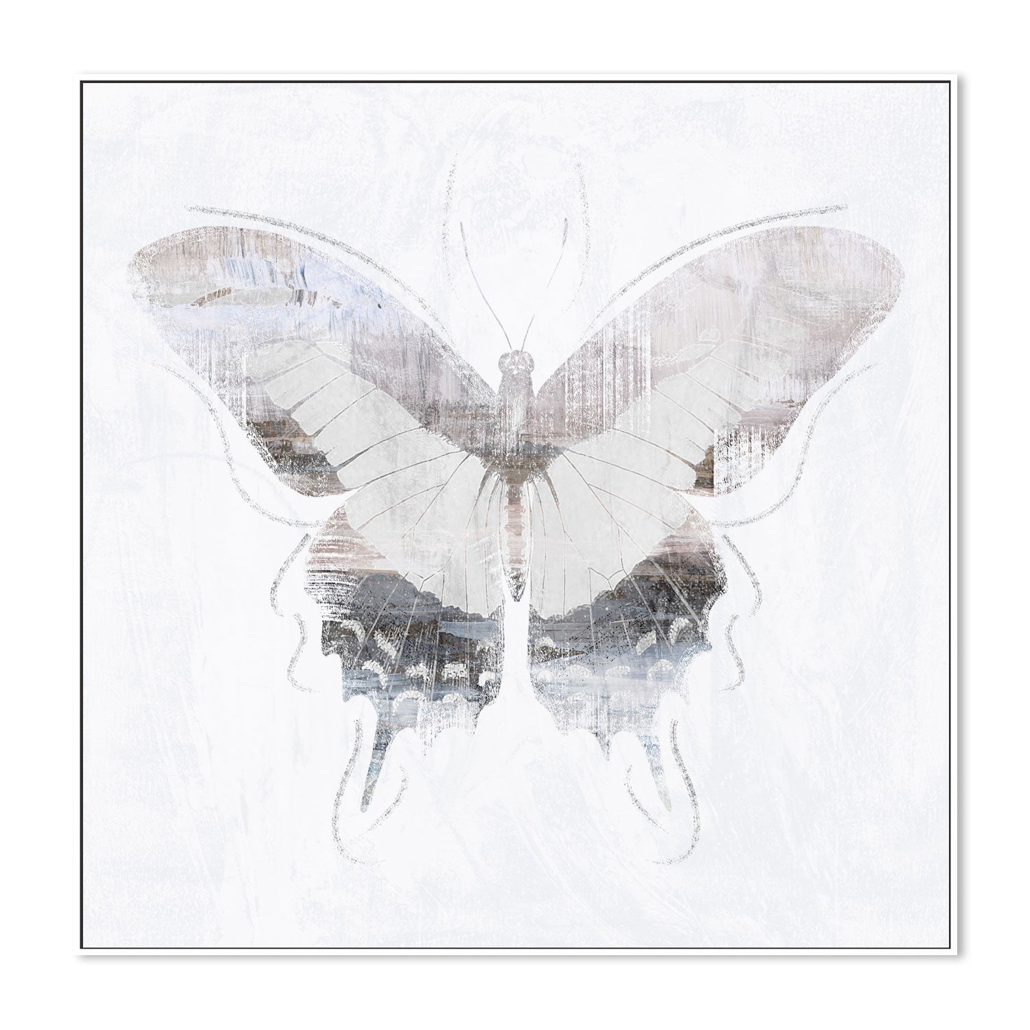 wall-art-print-canvas-poster-framed-Silver Butterfly, Style C , By Nina Blue-5