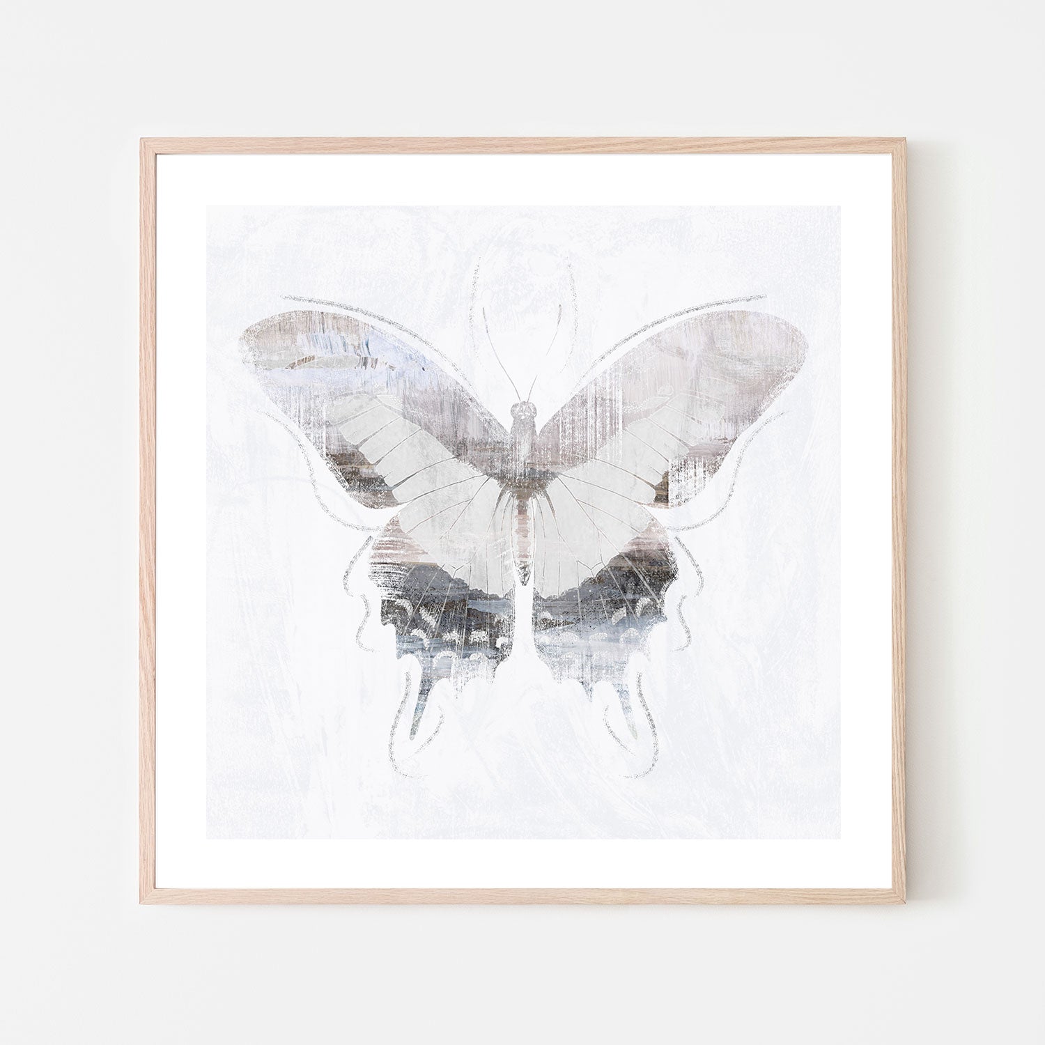 wall-art-print-canvas-poster-framed-Silver Butterfly, Style C , By Nina Blue-6