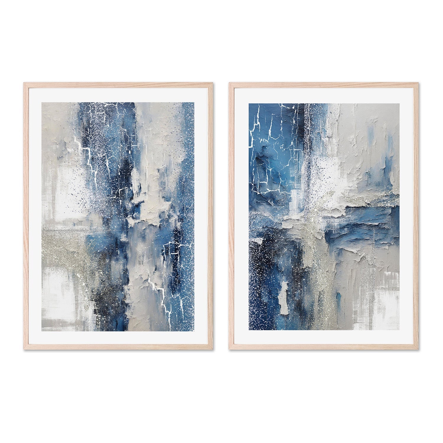 wall-art-print-canvas-poster-framed-Silver over midnight, Style A & B, Set Of 2 , By Sally Ann Moss-6