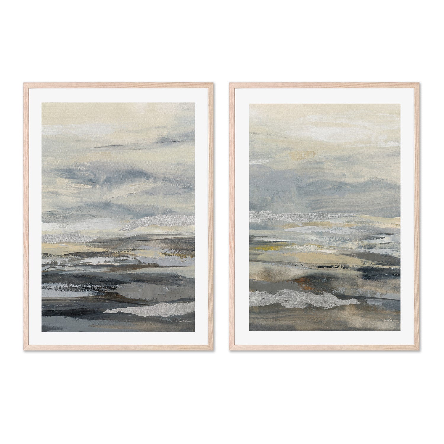 wall-art-print-canvas-poster-framed-Silver Sand, Style A & B, Set Of 2 , By Silvia Vassileva-6