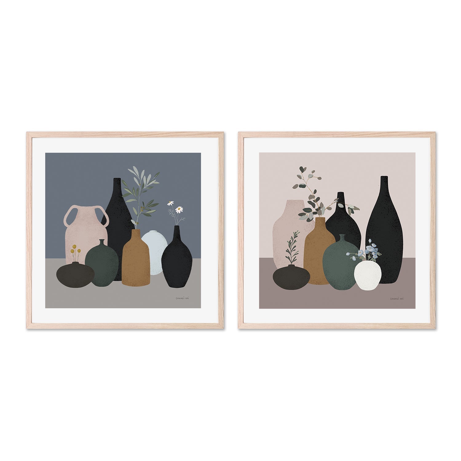 wall-art-print-canvas-poster-framed-Simple Vessels, Style A & B, Set Of 2 , By Danhui Nai-6