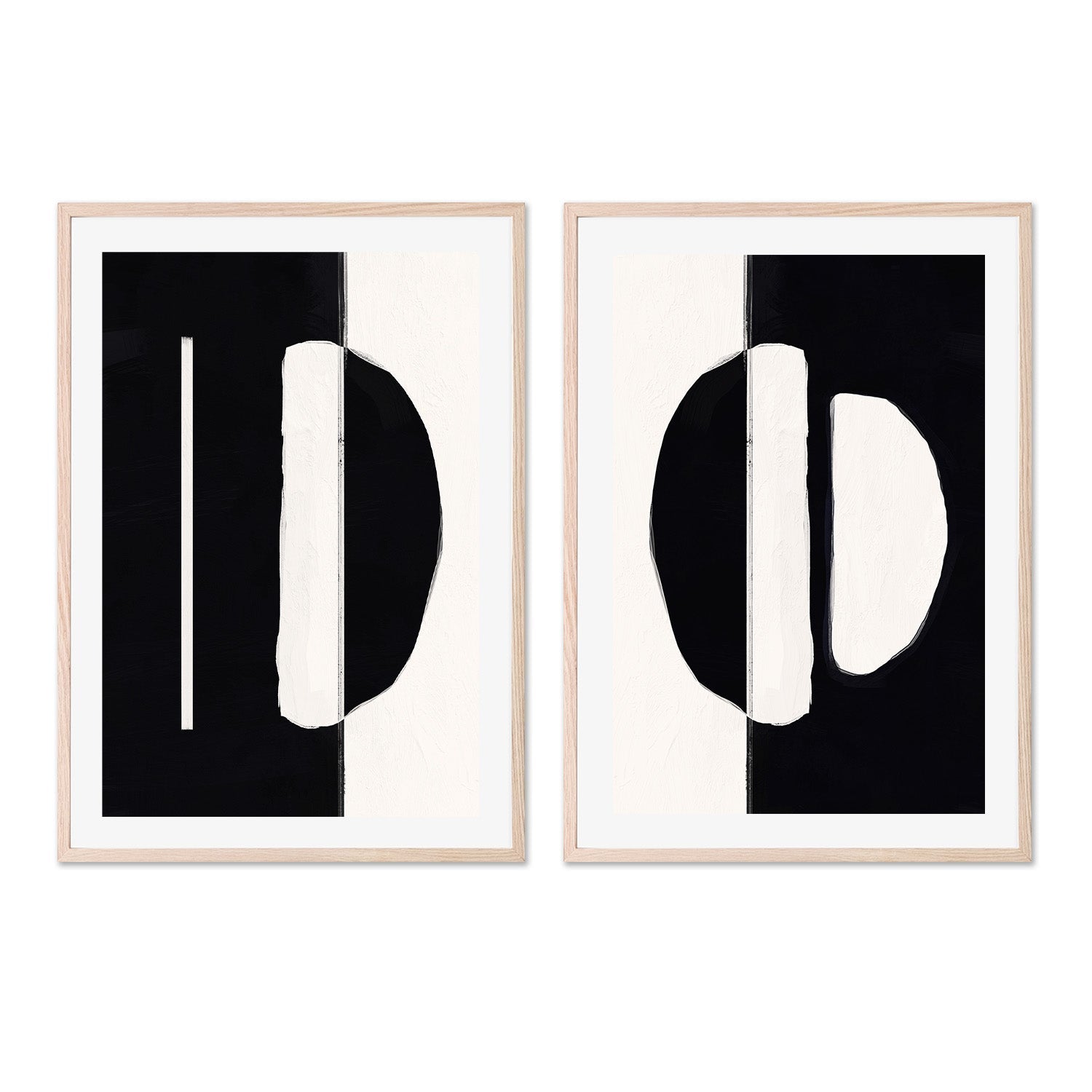 wall-art-print-canvas-poster-framed-Simplistic Noir, Style A & B, Set of 2 , By Nina Blue-6