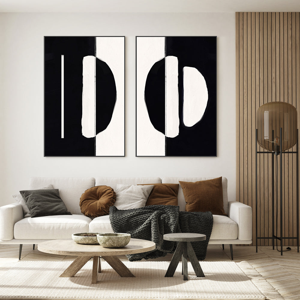 wall-art-print-canvas-poster-framed-Simplistic Noir, Style A & B, Set of 2 , By Nina Blue-7