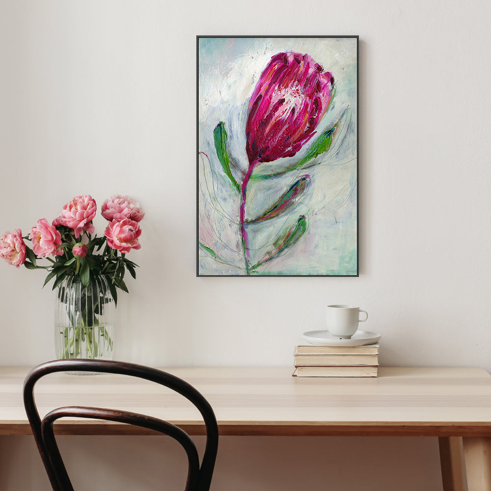 wall-art-print-canvas-poster-framed-Single Protea , By Paula Mills-2