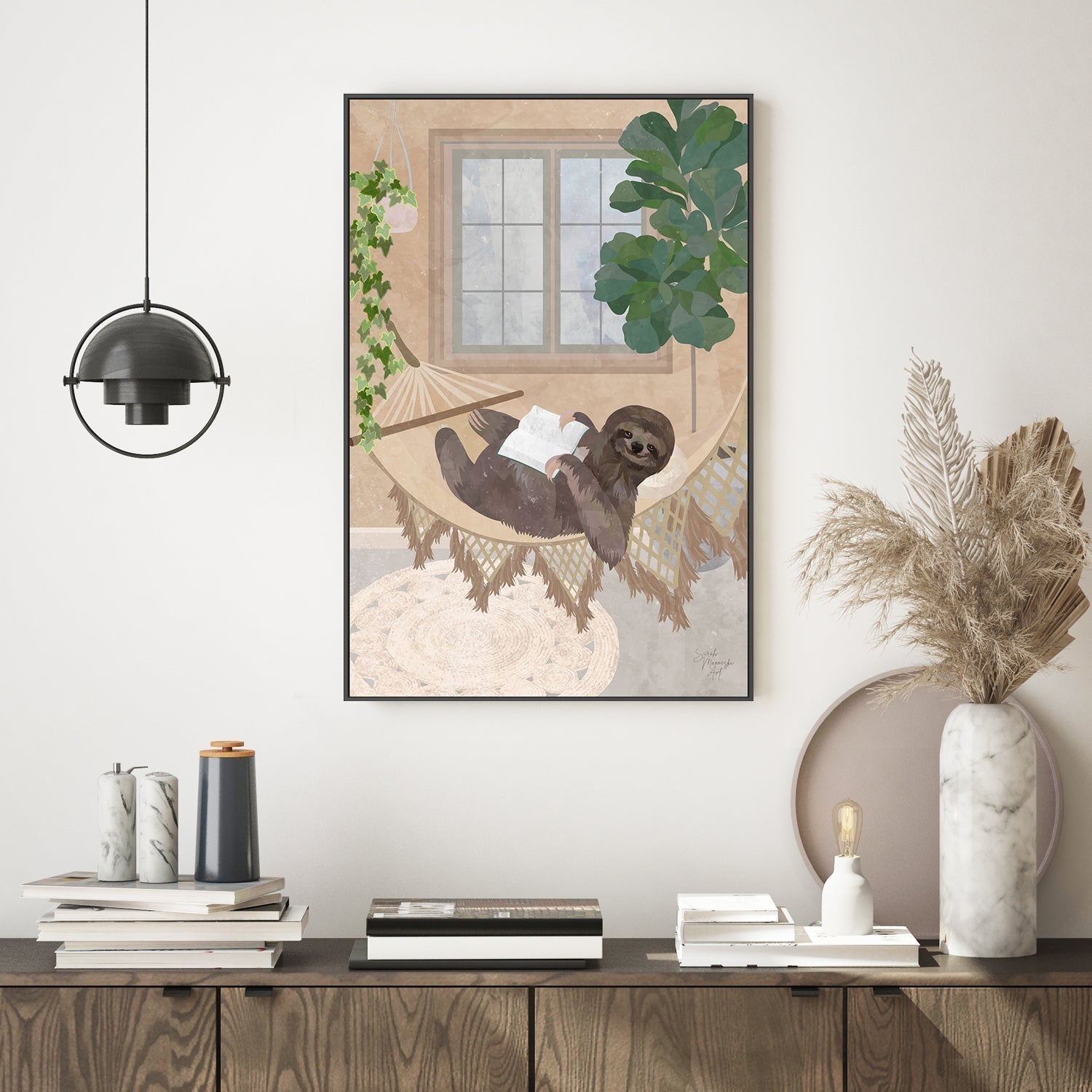 wall-art-print-canvas-poster-framed-Sloth Sonneteer , By Sarah Manovski-GIOIA-WALL-ART