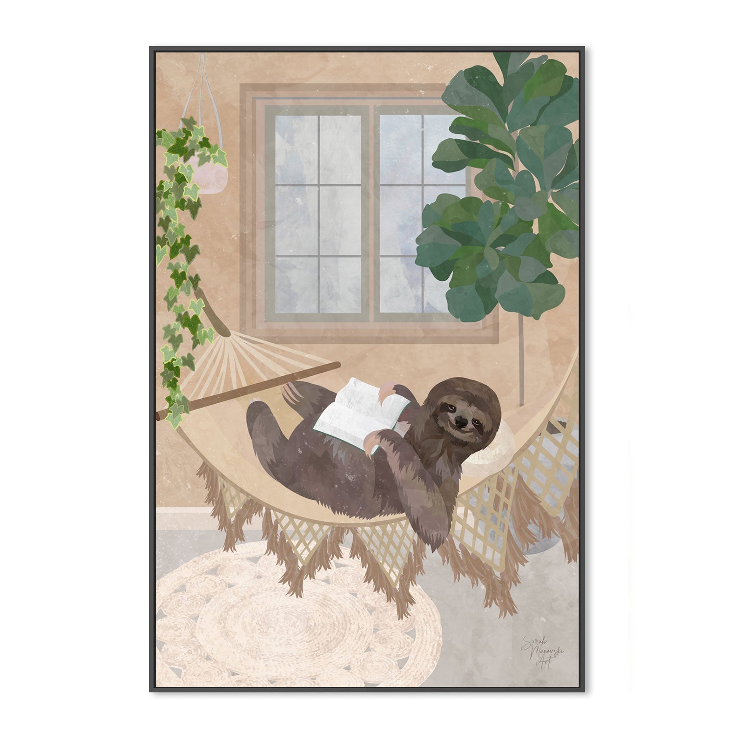 wall-art-print-canvas-poster-framed-Sloth Sonneteer , By Sarah Manovski-GIOIA-WALL-ART