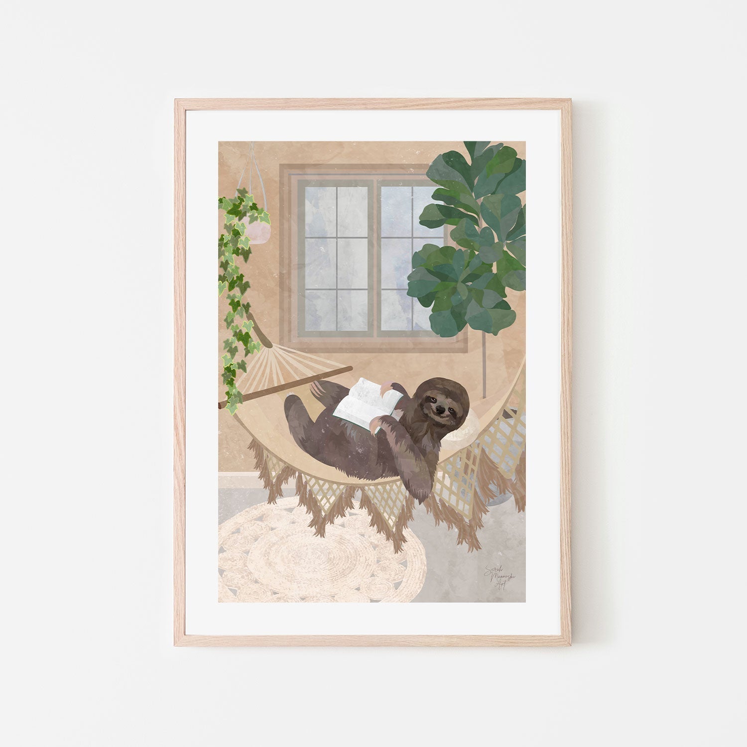 wall-art-print-canvas-poster-framed-Sloth Sonneteer , By Sarah Manovski-GIOIA-WALL-ART