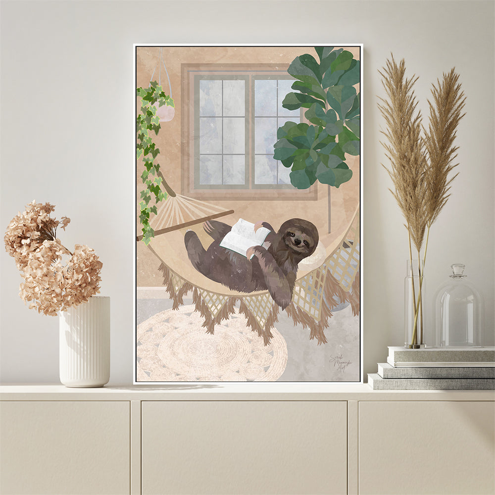 wall-art-print-canvas-poster-framed-Sloth Sonneteer , By Sarah Manovski-GIOIA-WALL-ART