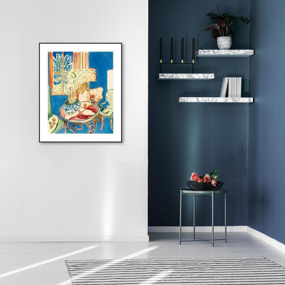 wall-art-print-canvas-poster-framed-Small Blue Interior, By Henri Matisse-by-Gioia Wall Art-Gioia Wall Art