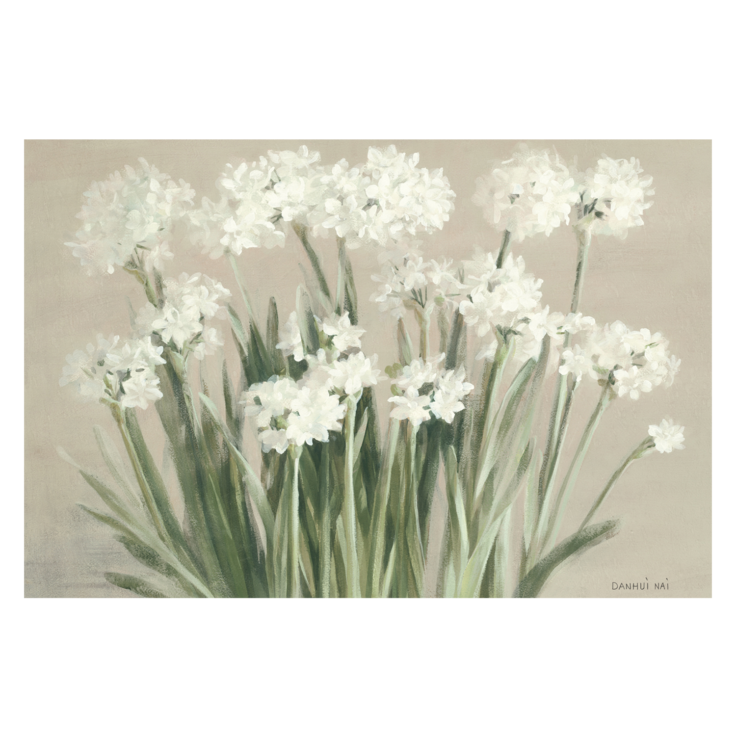 wall-art-print-canvas-poster-framed-Snowy Paperwhites Neutral , By Danhui Nai-1