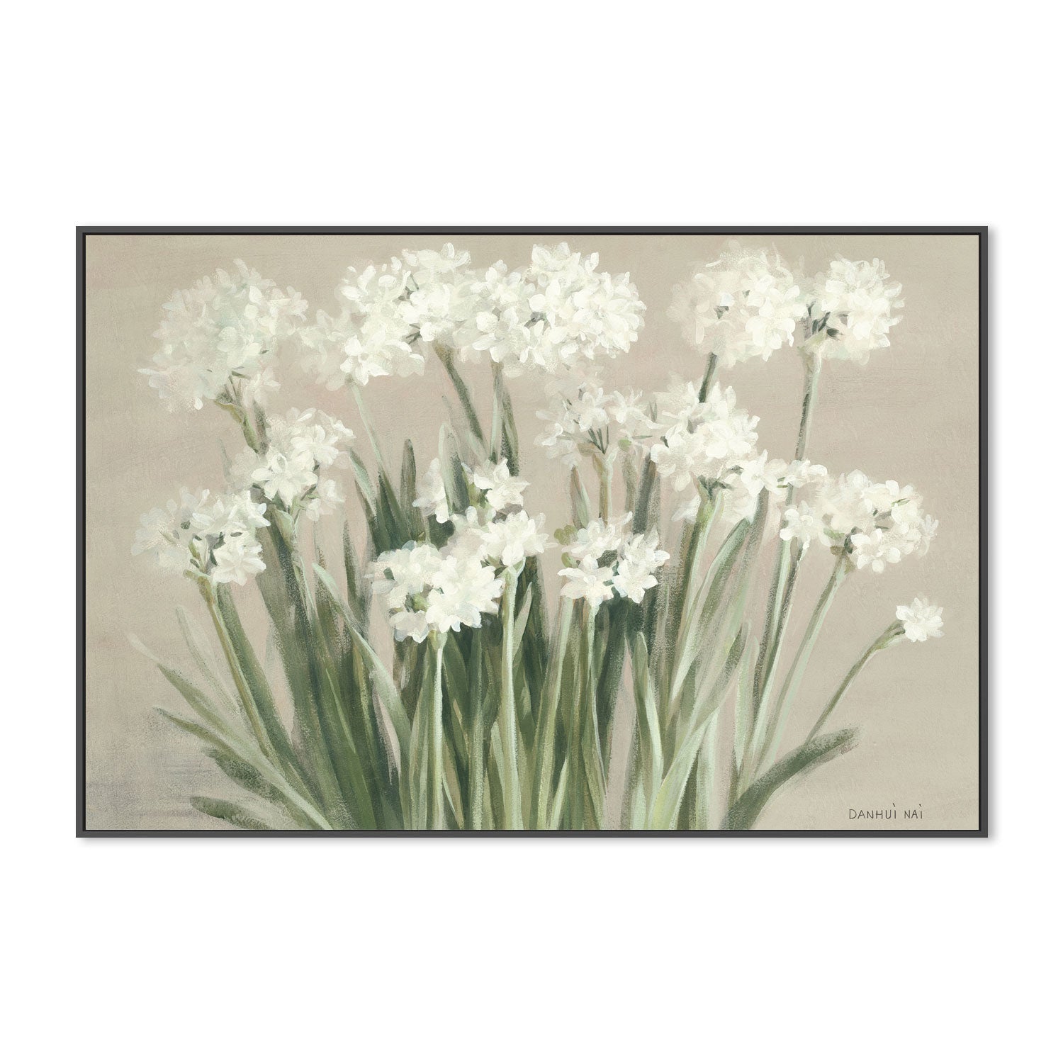 wall-art-print-canvas-poster-framed-Snowy Paperwhites Neutral , By Danhui Nai-3