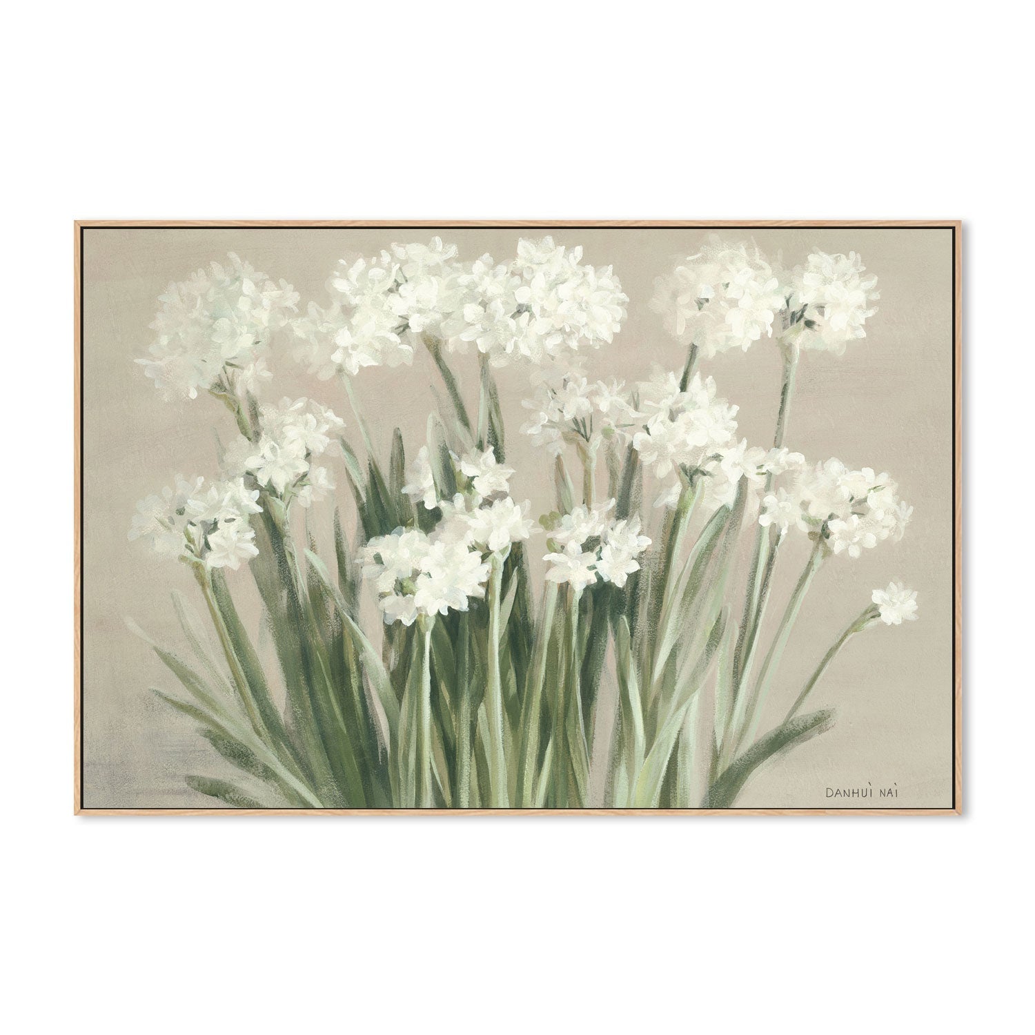 wall-art-print-canvas-poster-framed-Snowy Paperwhites Neutral , By Danhui Nai-4