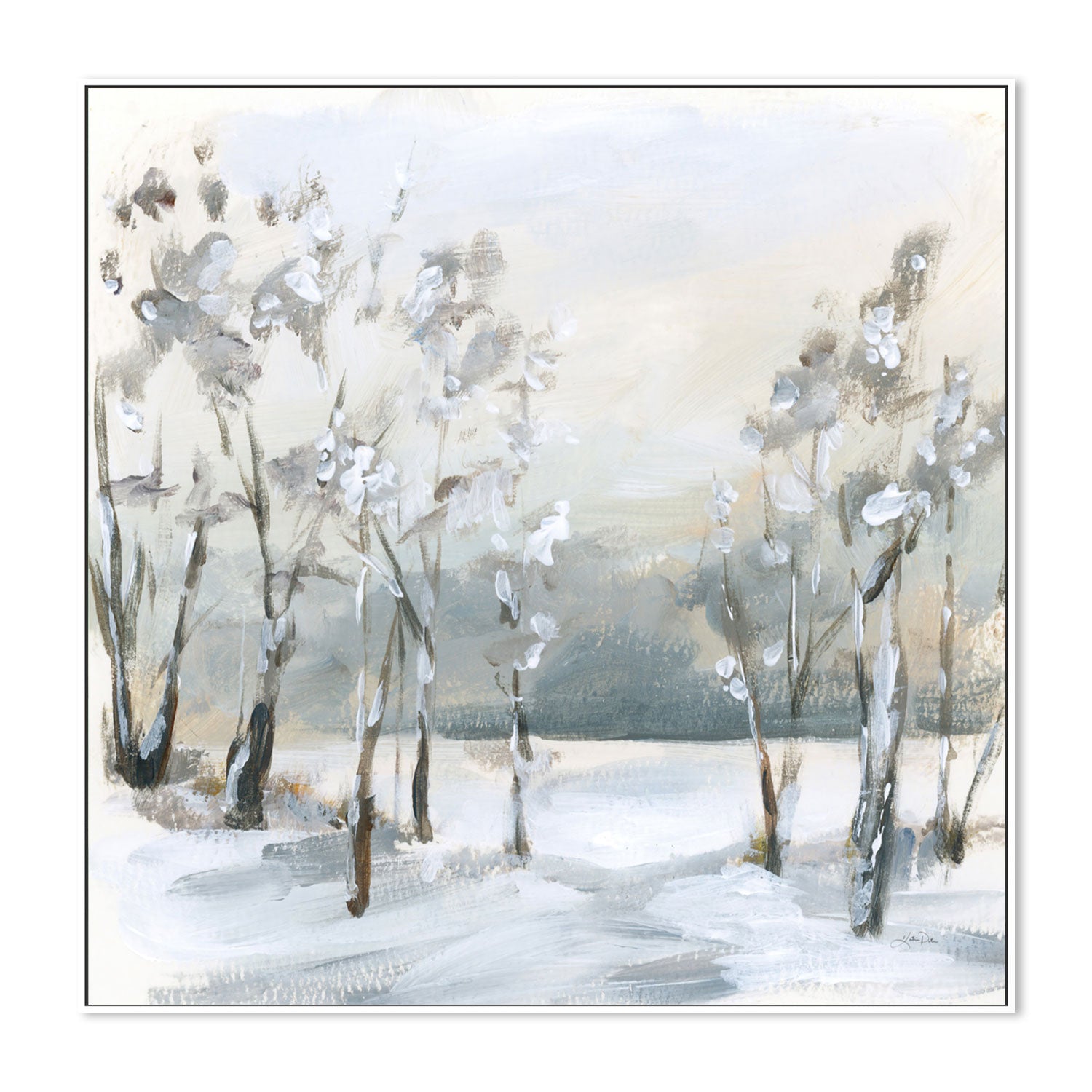 wall-art-print-canvas-poster-framed-Snowy Winter Trees , By Katrina Pete-GIOIA-WALL-ART