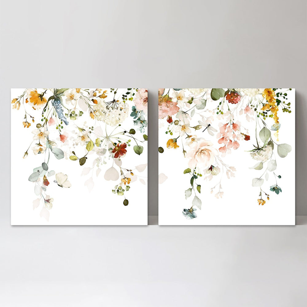 wall-art-print-canvas-poster-framed-Soft Florals, Set Of 2-by-Gioia Wall Art-Gioia Wall Art