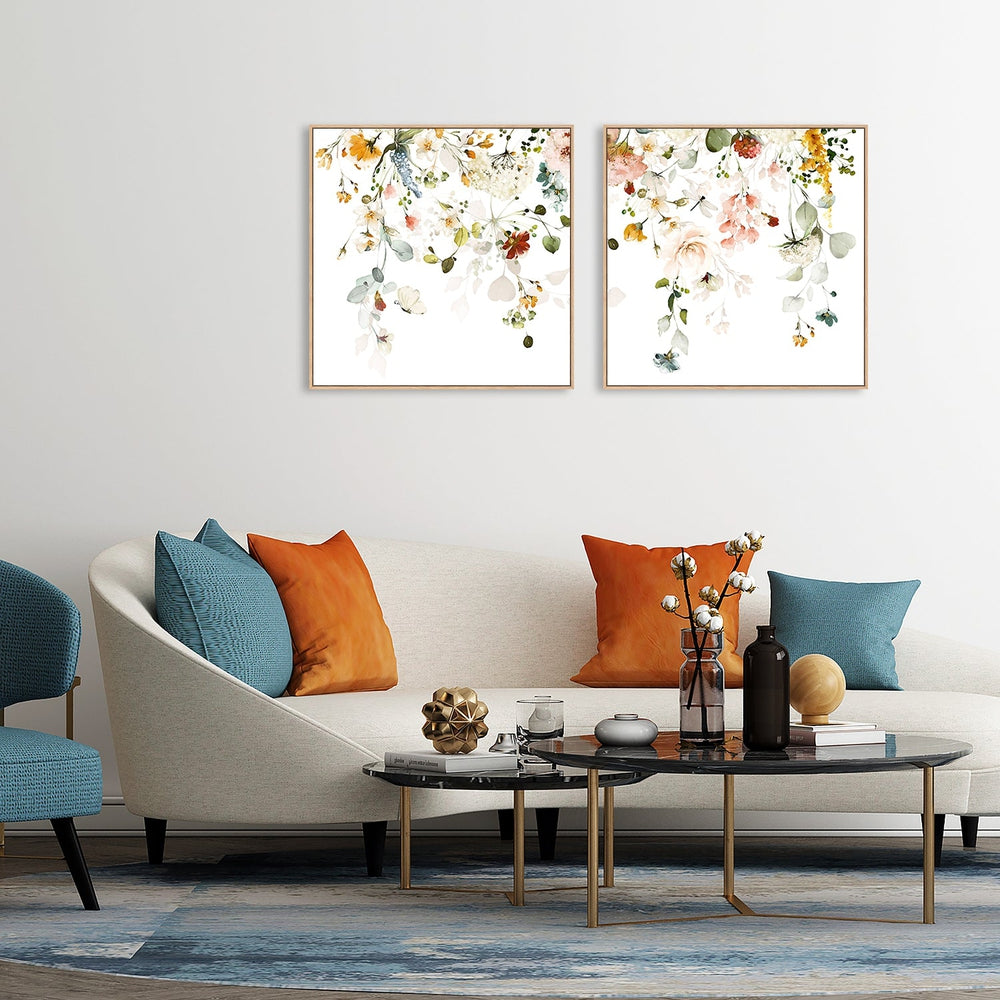 wall-art-print-canvas-poster-framed-Soft Florals, Set Of 2-by-Gioia Wall Art-Gioia Wall Art