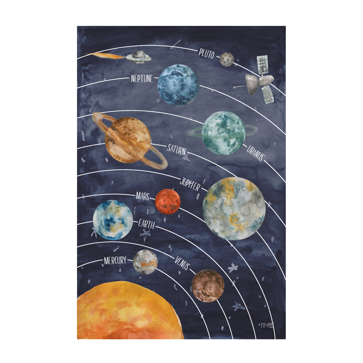 wall-art-print-canvas-poster-framed-Solar System , By Pip and Phee-1