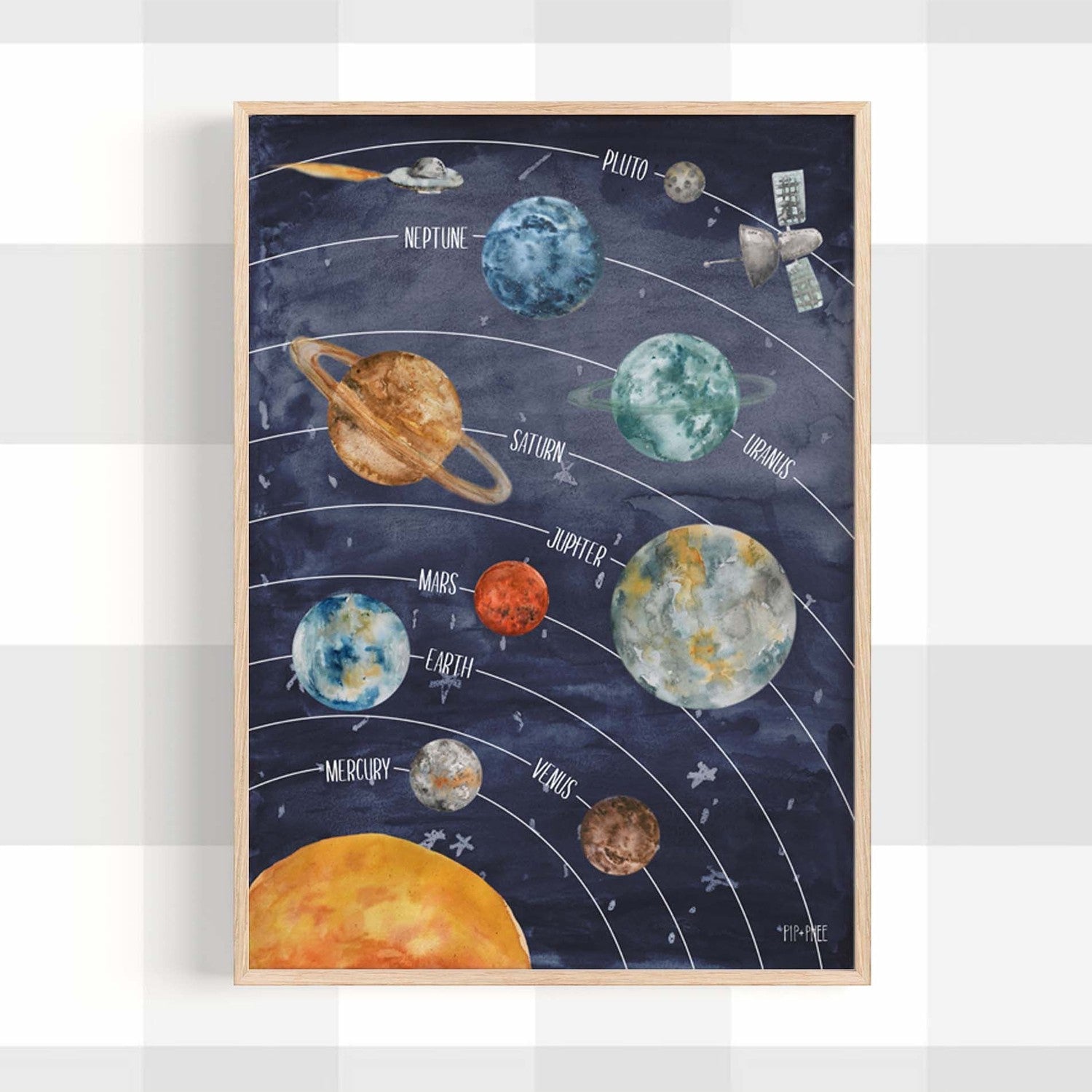 wall-art-print-canvas-poster-framed-Solar System , By Pip and Phee-2