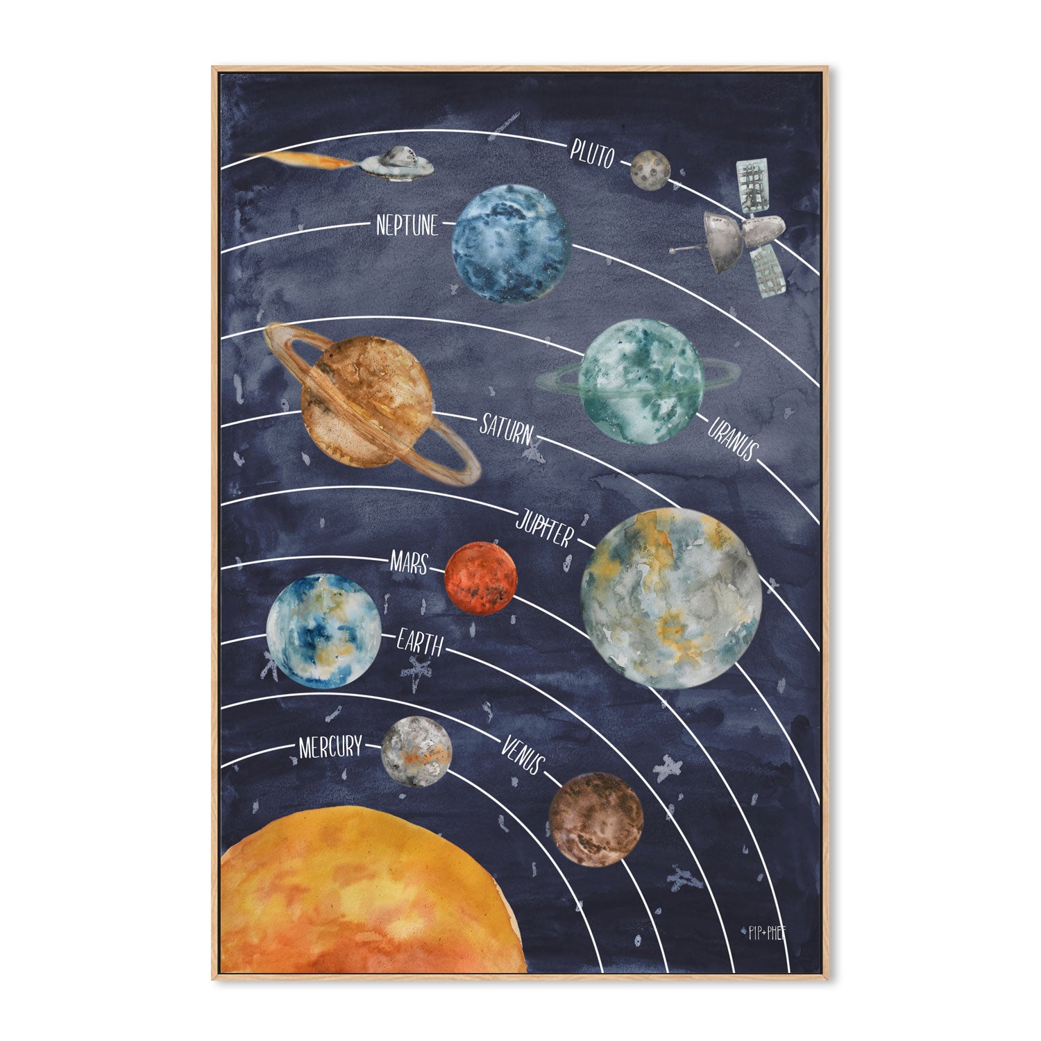 wall-art-print-canvas-poster-framed-Solar System , By Pip and Phee-4