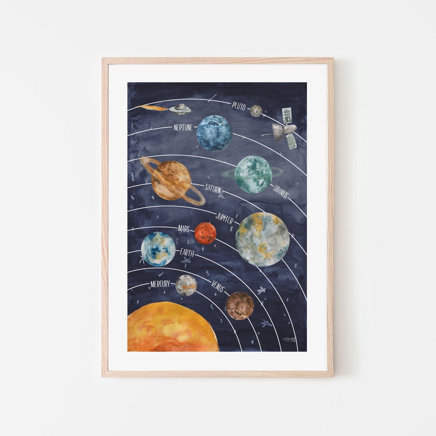 wall-art-print-canvas-poster-framed-Solar System , By Pip and Phee-6