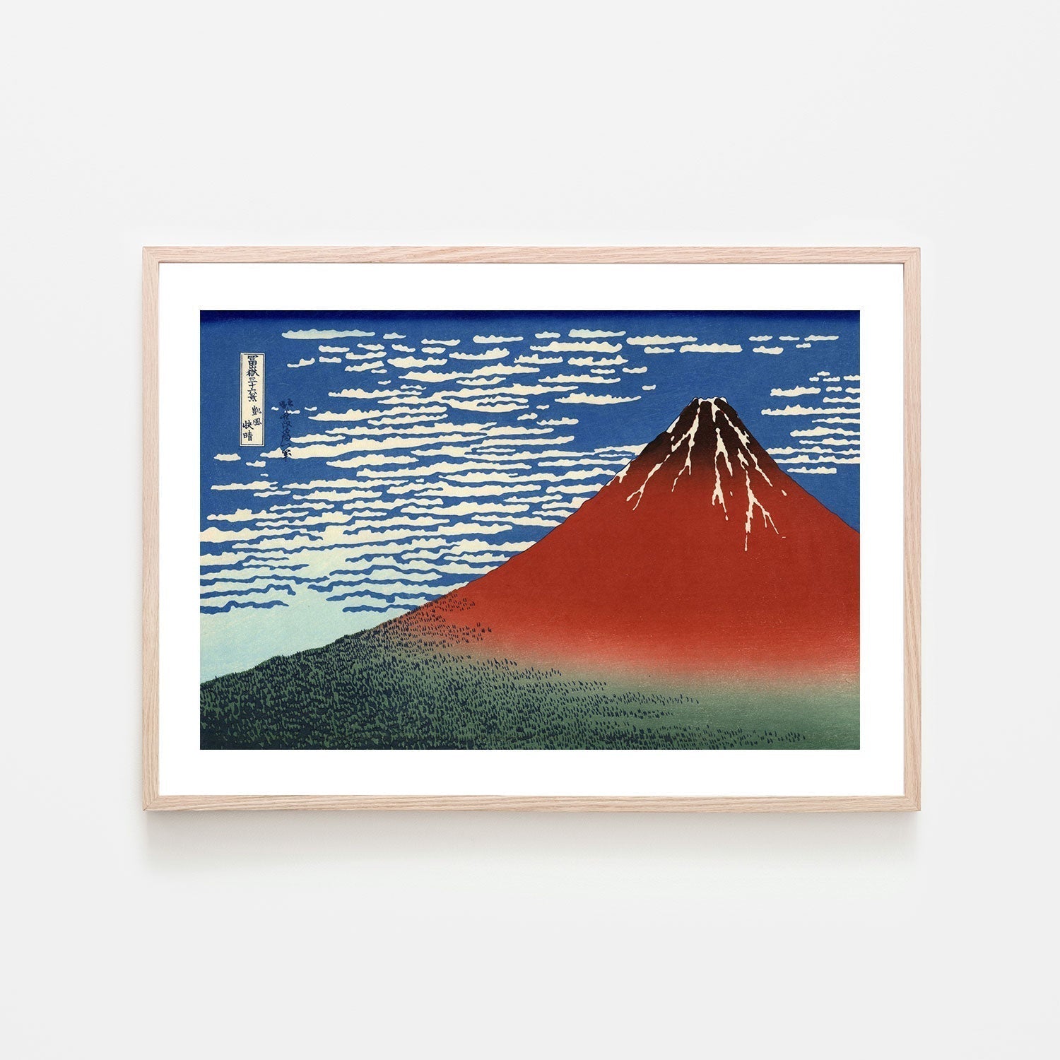 wall-art-print-canvas-poster-framed-South Wind at Clear Dawn-by-Katsushika Hokusai-Gioia Wall Art