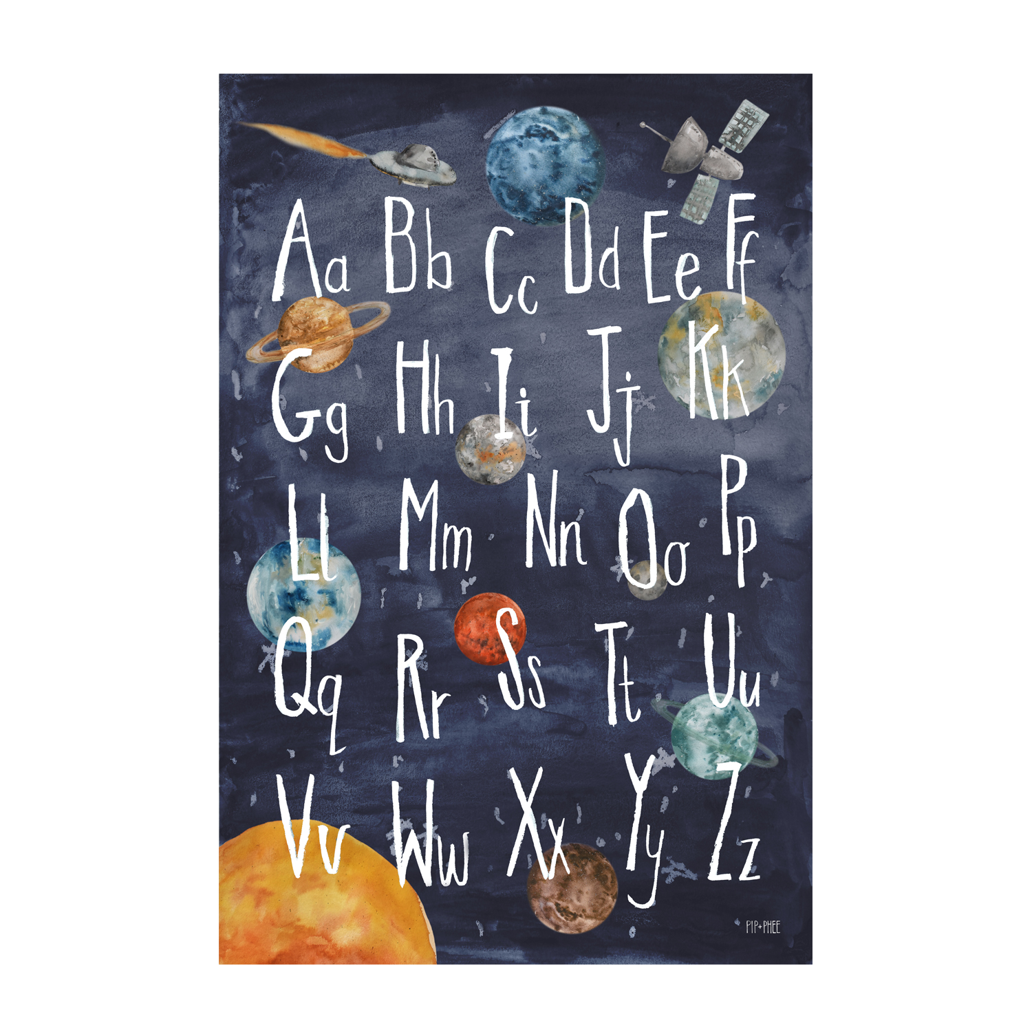 wall-art-print-canvas-poster-framed-Space Alphabet , By Pip and Phee-1