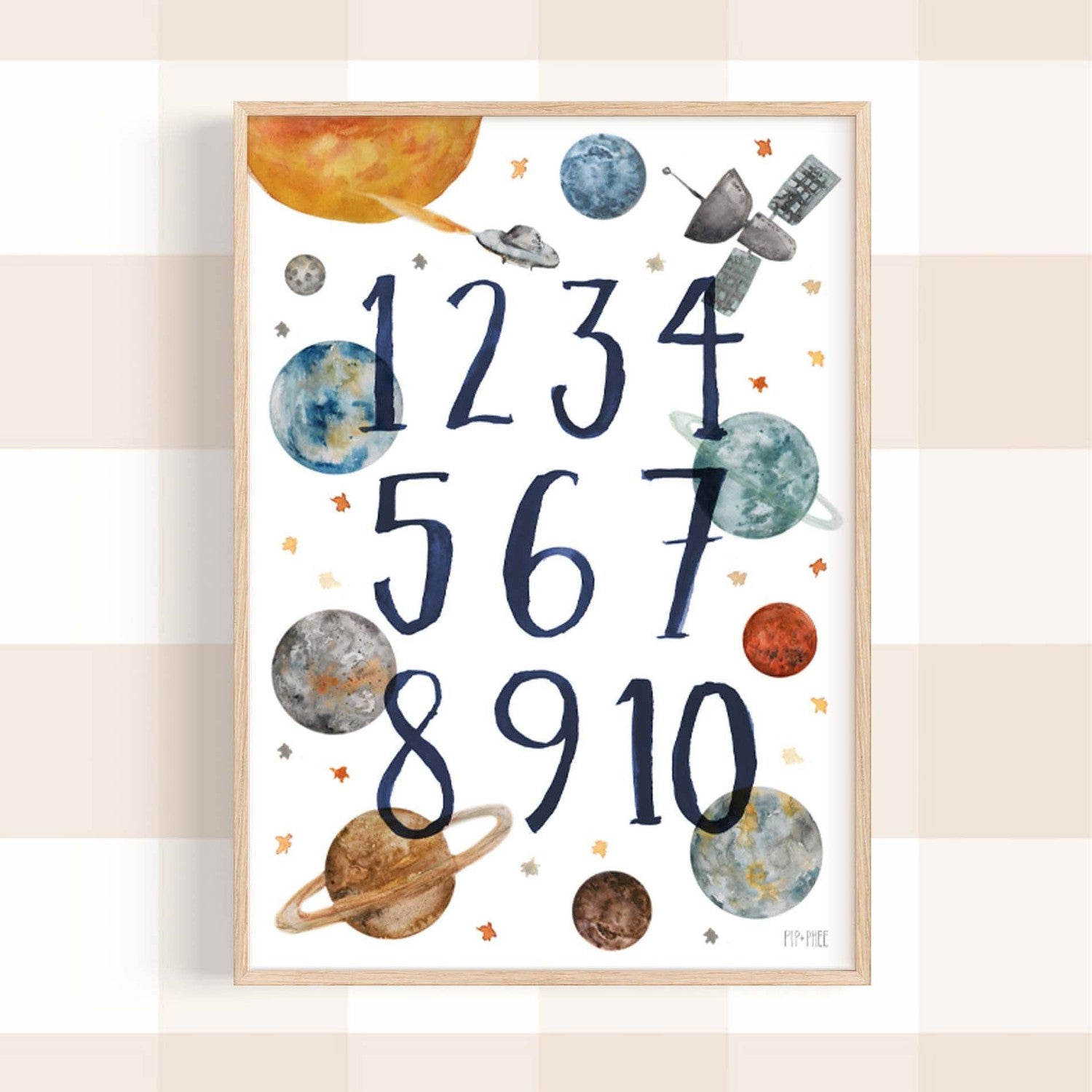 wall-art-print-canvas-poster-framed-Space Numbers , By Pip and Phee-2