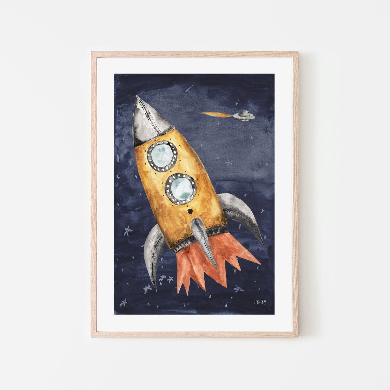 wall-art-print-canvas-poster-framed-Space Rocket , By Pip and Phee-6